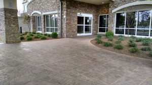 Marrioitt Courtyard Asheville Decorative Stamped Concrete Entry and Terrace installed by Carolina Bomanite