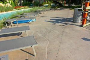 Hilton Anatole Hotel Jade Waterpark Texas Bomanite Sandscape Texture, Sandscape Refined, Shifting Sand Imprinted concrete Pool Deck