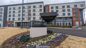 Carolina Bomanite installed Bomanite Imprint Systems to create the porte cochere, entrance, and amenity areas at the Courtyard by Marriott in Mauldin, South Carolina, providing a decorative concrete hardscape with stunning results.